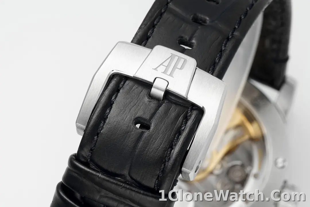 watch Audemars Piguet CODE 11.59 Blue Dial Three-Hand Automatic Watch   41mm Stainless Steel Case with Black Leather Strap - detail