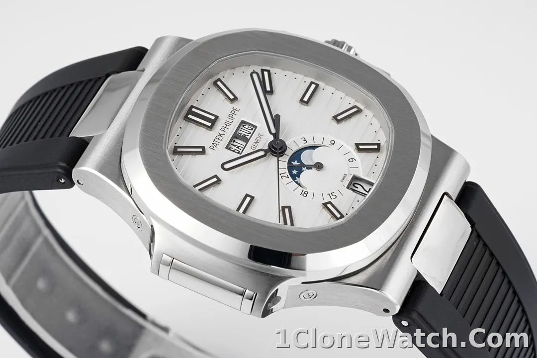 Patek Philippe Nautilus Blue Rubber Strap Watch - detail