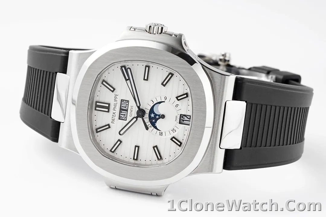 Patek Philippe Nautilus Blue Rubber Strap Watch - detail
