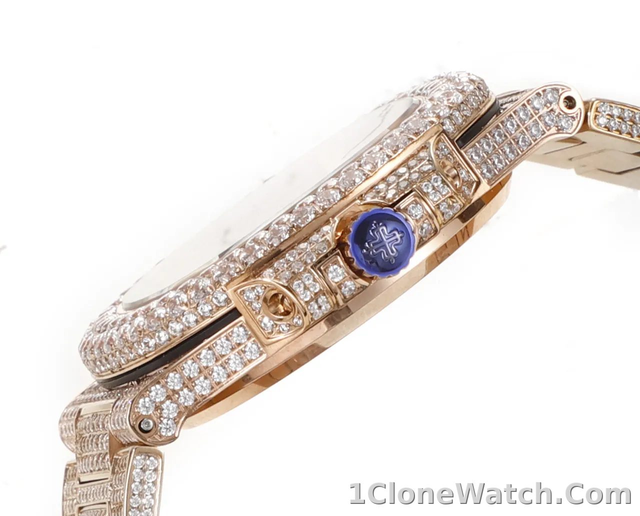 Patek Philippe Rose Gold Diamond Watch - detail