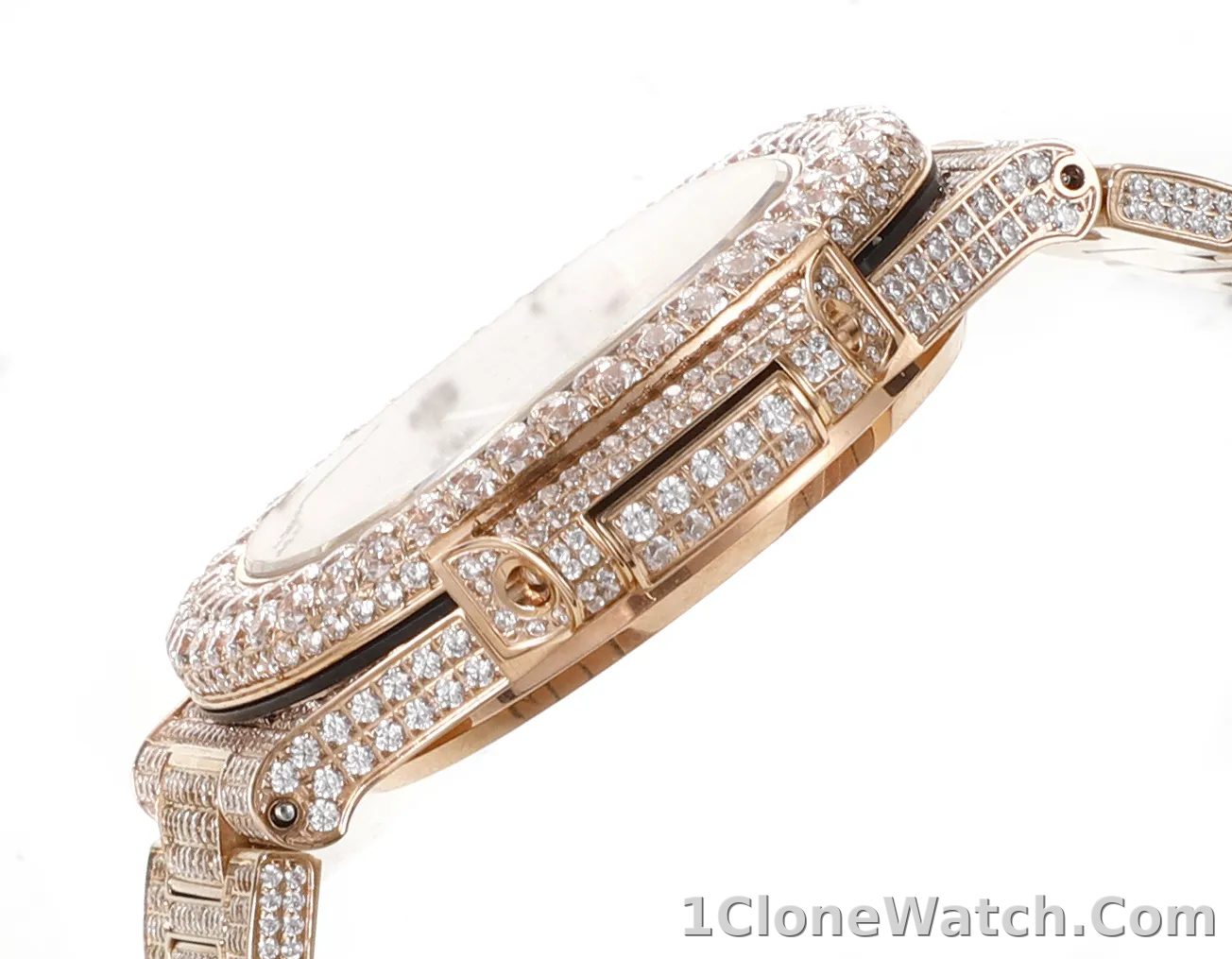 Patek Philippe Rose Gold Diamond Watch - detail