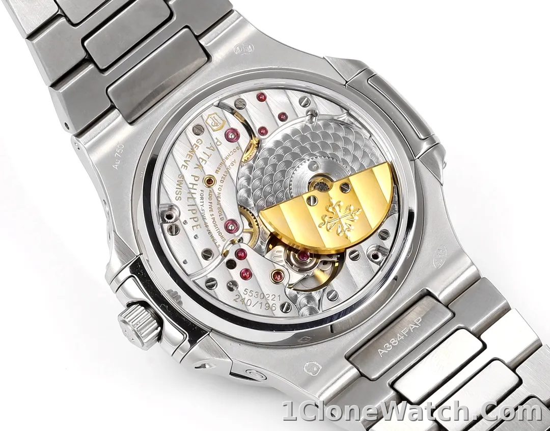 Patek Philippe Silver Nautilus Watch - detail