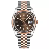 Rolex Datejust 41 Rose Gold/Steel Chocolate Dial Fluted Bezel (Jubilee) 126331 - view 1