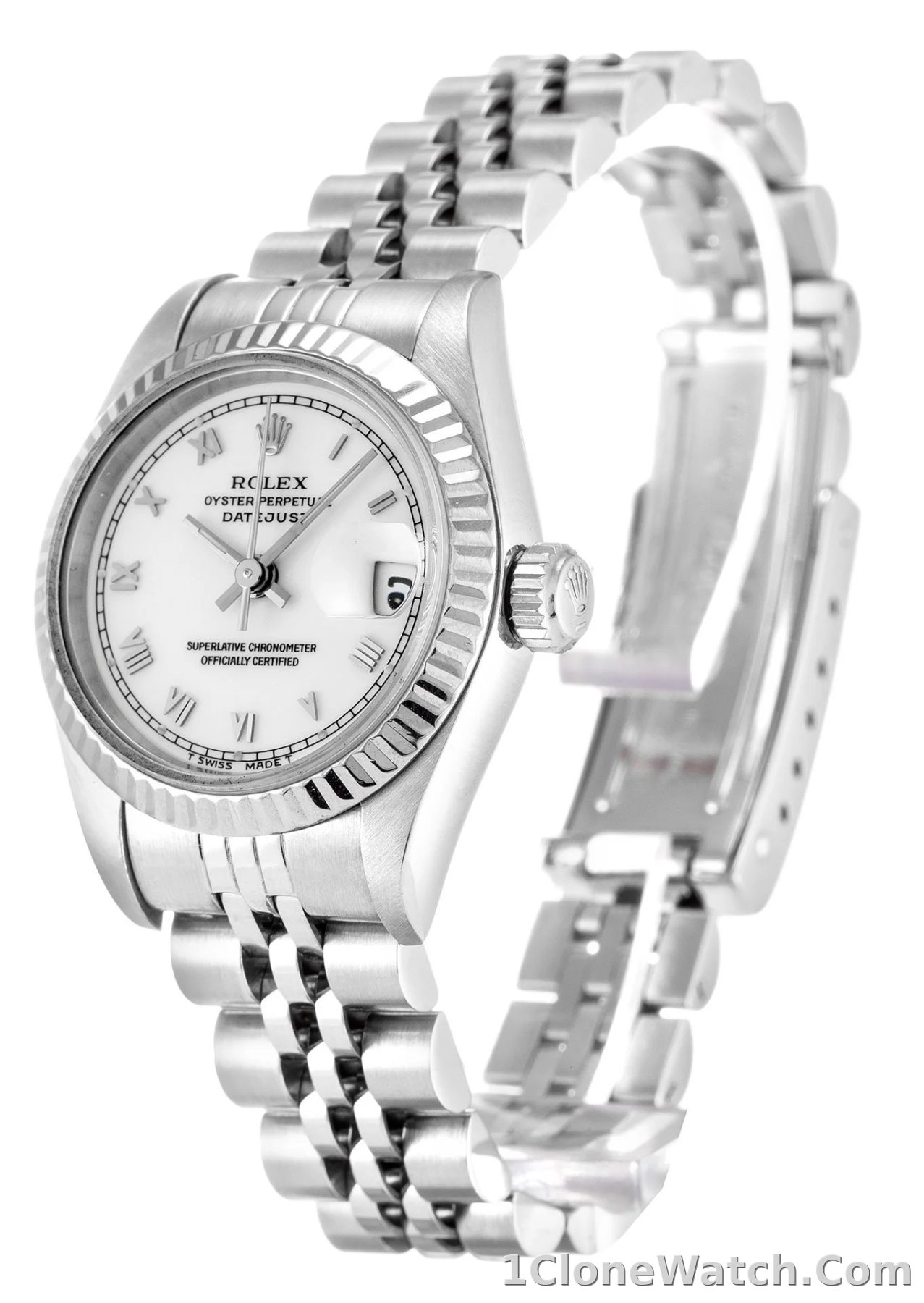 Rolex Lady-Datejust 26mm White Dial 69174 - detail