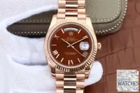 ROLEX DAY DATE BROWN DIAL 18K ROSE GOLD 40MM SWISS REPLICA 228235.9 - view 3