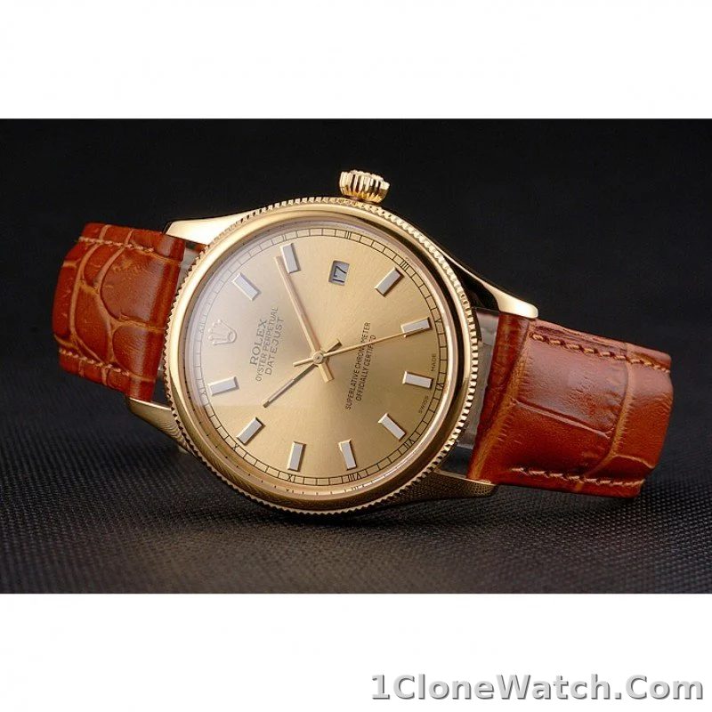 Superclone Rolex Datejust 38mm Gold Dial REP016818 - detail