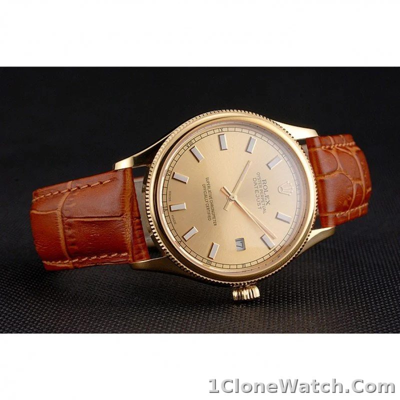 Superclone Rolex Datejust 38mm Gold Dial REP016818 - detail