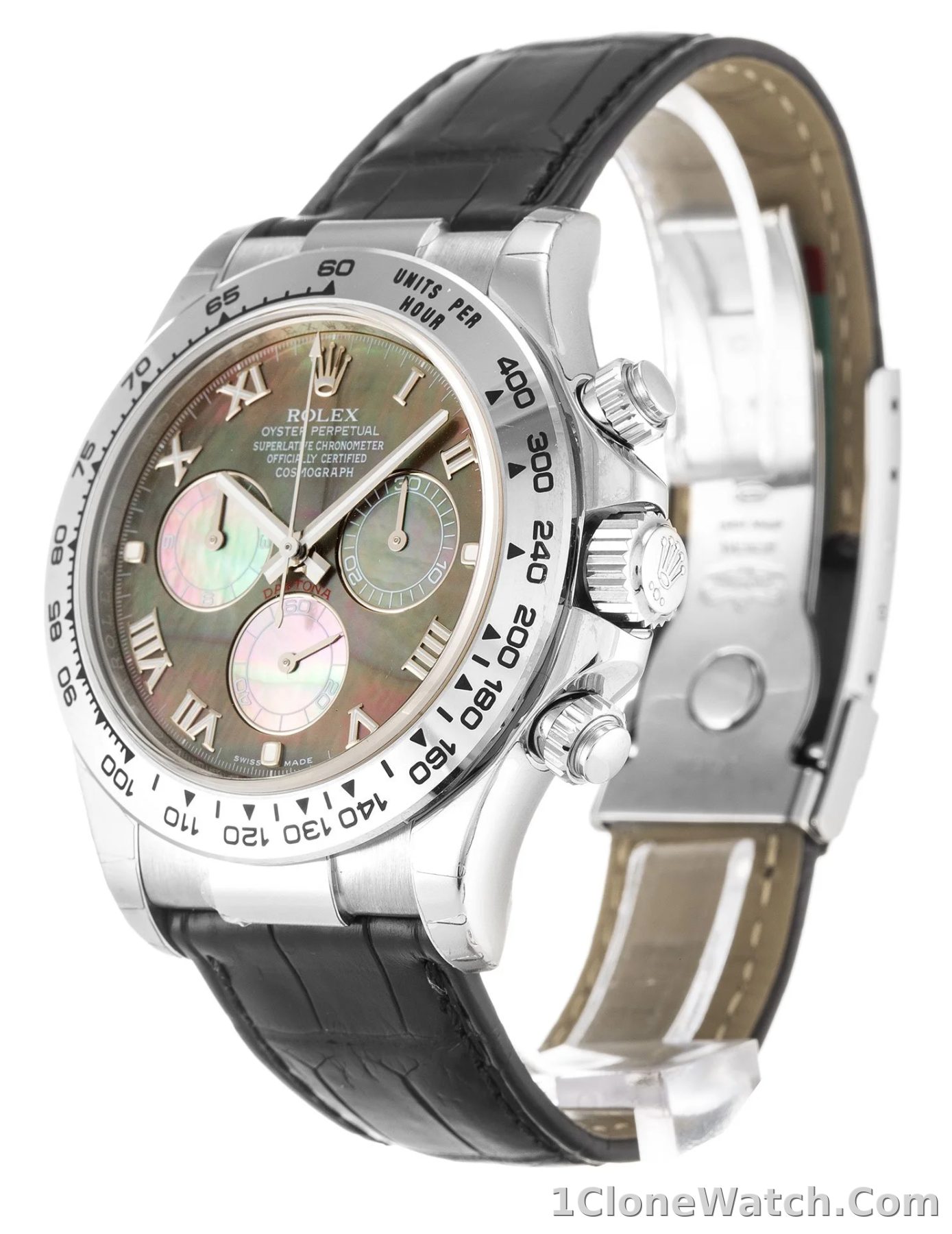 Rolex Daytona 40mm Mother of Pearl   Black Dial 116519 - detail