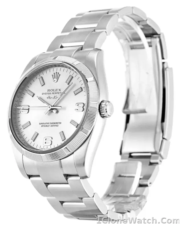 Rolex Air-King 34mm Silver Dial 114210 - detail