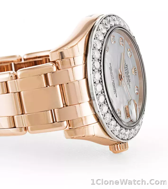 Rolex Pearlmaster 34mm Mother of Pearl Dial 81285 - detail