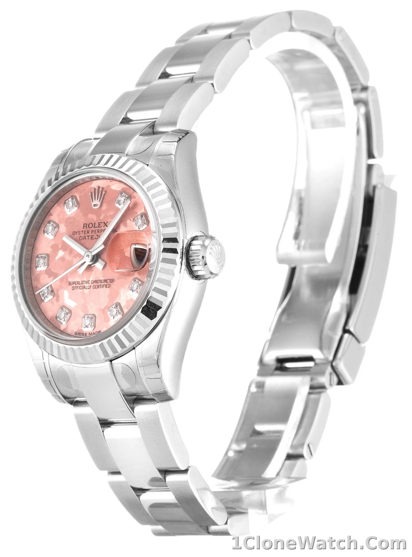 Rolex Lady-Datejust 26mm Gold Dust   Pink Dial 179174 - detail