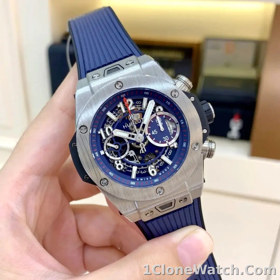 Hublot Big Bang Men Automatic Blue Rubber Watch 411.NX.5179.RX - detail