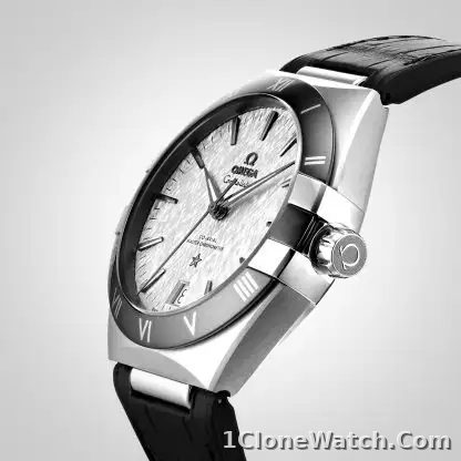Omega Constellation Men Automatic Grey Leather Watch O13133412106001 - detail
