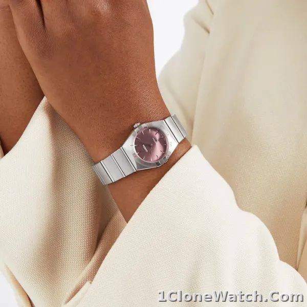 Omega Constellation Women Quartz Pink Stainless Steel Watch O13110286011001 - detail