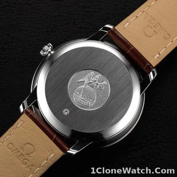 Omega De Ville Men Automatic Silver Leather Watch O42413402002002 - detail
