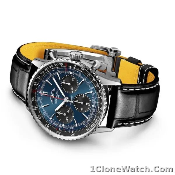 Breitling Navitimer Men Automatic Blue Alligator Watch AB0139241C1P1 - detail
