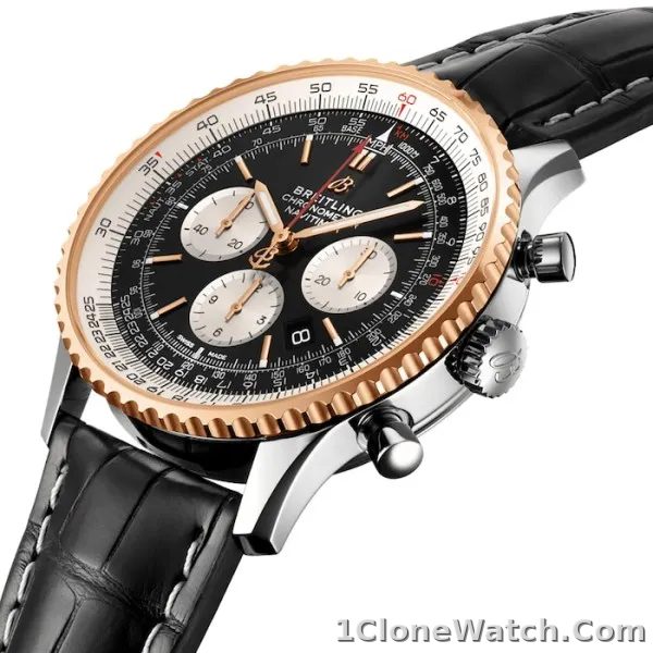 Breitling Navitimer Men Automatic Black Leather Watch UB0127211B1P2 - detail