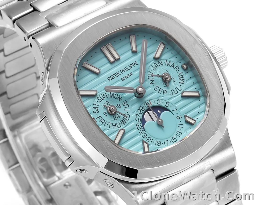 Patek Philippe Nautilus Blue Perpetual Calendar - detail