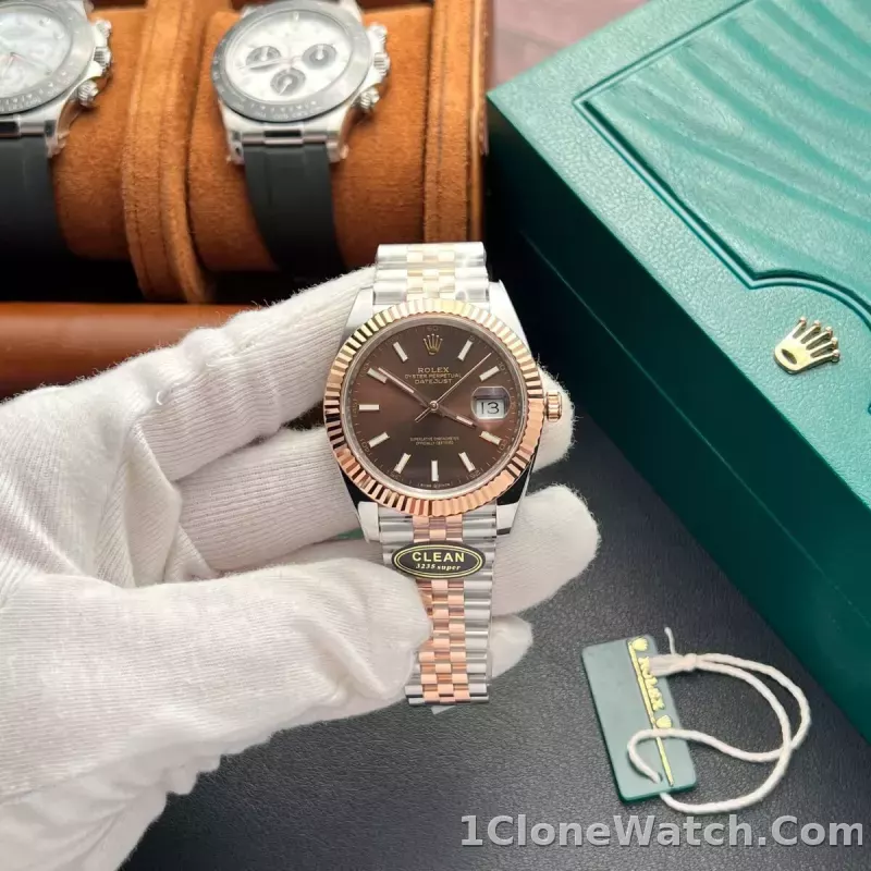 Superclone Rolex Datejust 41 mm Chocolate Dial 126331 Jubilee - detail