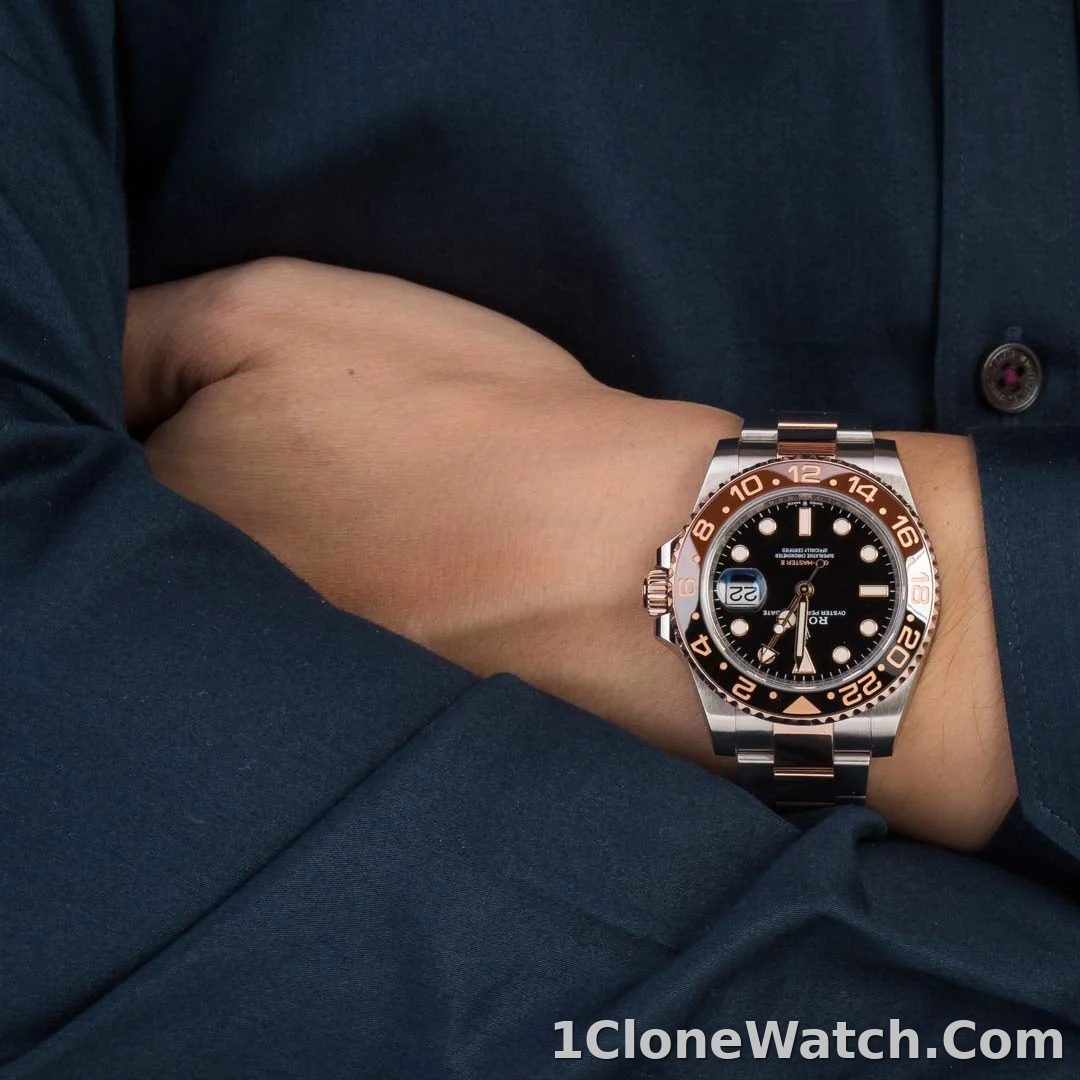 Superclone Rolex GMT-Master II 40mm Black Dial 126711CHNR Root Beer - detail