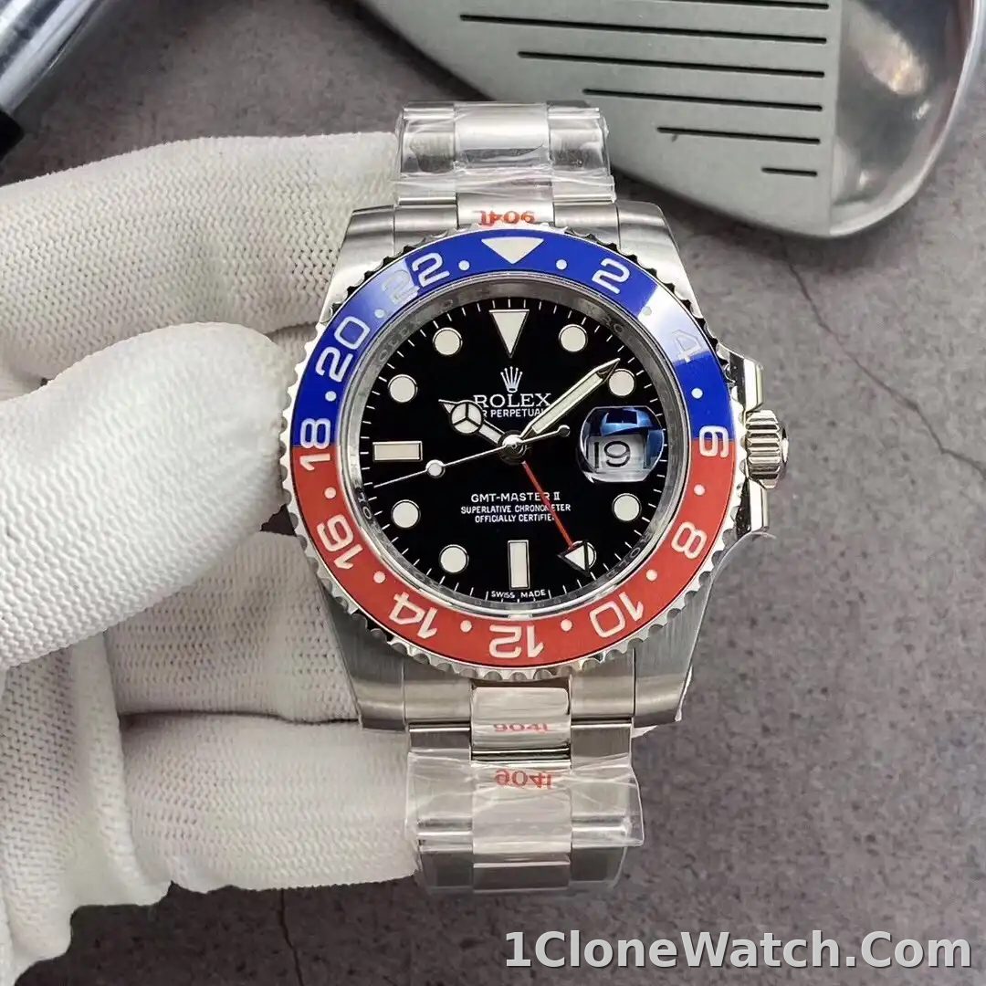 Superclone Rolex GMT-Master II 40mm 126710BLRO  Pepsi  Oyster - detail