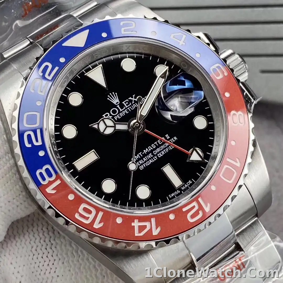 Superclone Rolex GMT-Master II 40mm 126710BLRO  Pepsi  Oyster - detail
